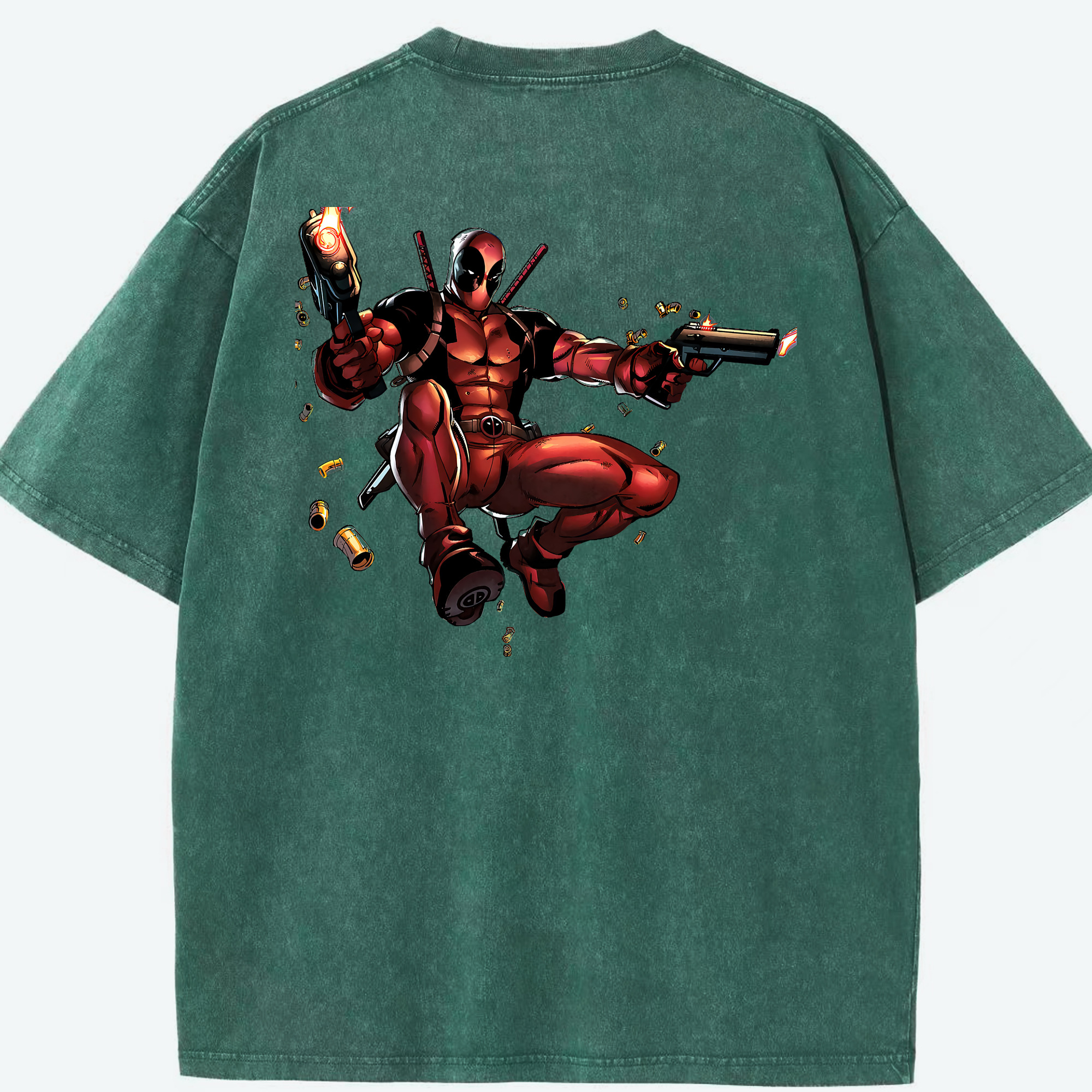 （画像用） Deadpool デッドプール 綿100% ヴィンテージ風 半袖Tシャツ（背面プリント）